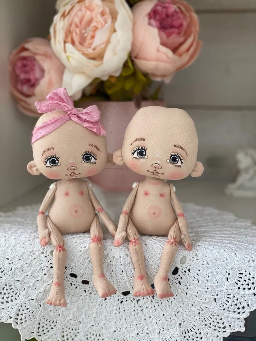 Doll 17 cm (6,6") Cloth doll Blond wavy hair Tilda doll Handmade doll Rag doll Gift doll Handmade Fabric doll Textile doll First doll