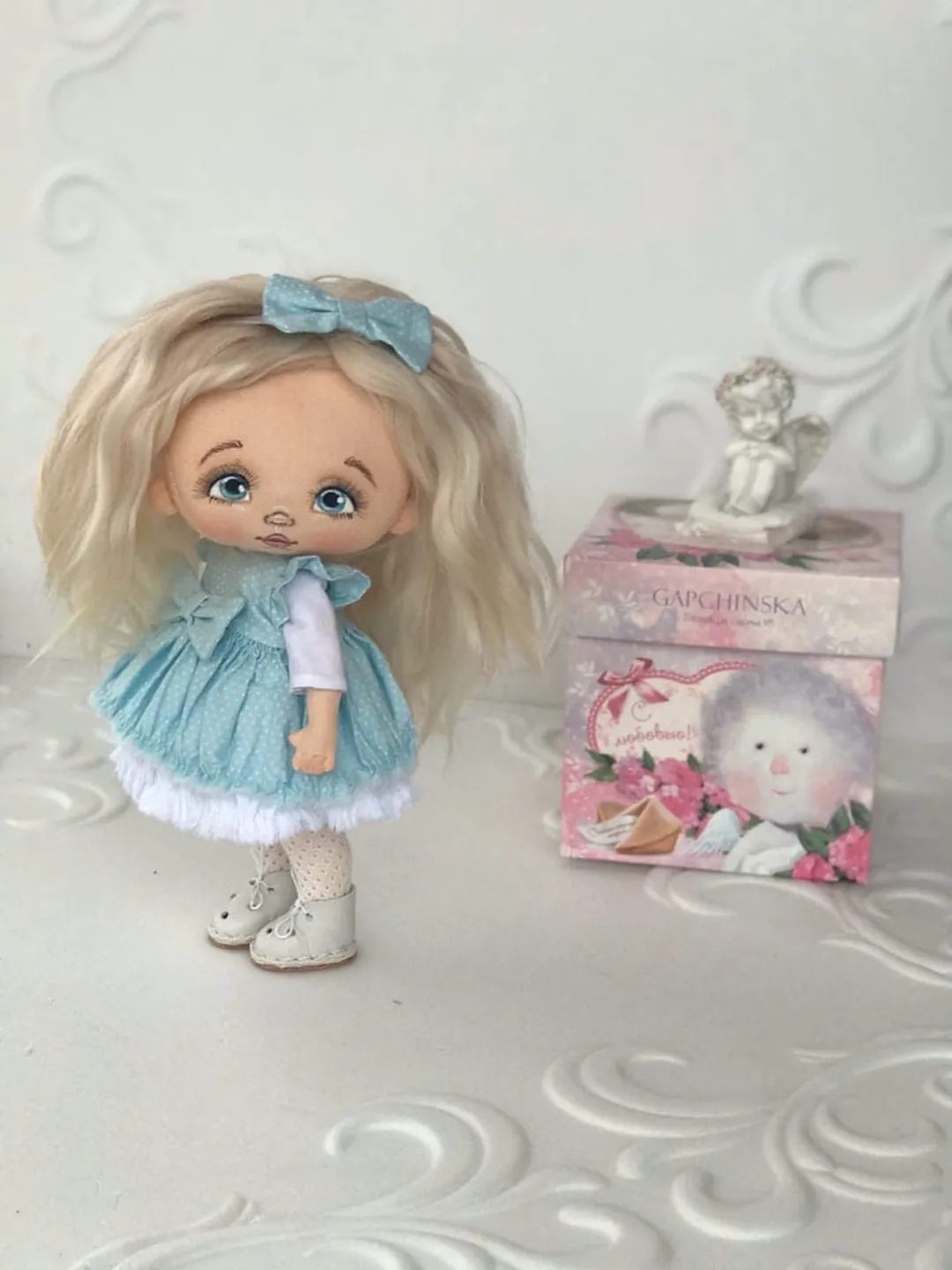 Rag doll 7", doll, textile doll, rag doll fabric, rag doll girl, rag doll mini