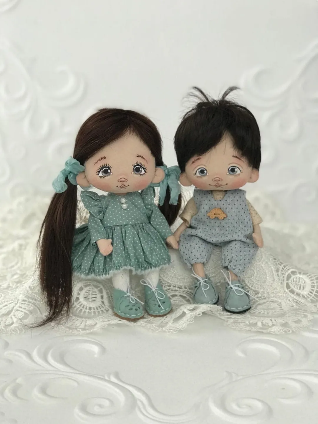 Doll 17 cm (6,6") Cloth doll Blond wavy hair Tilda doll Handmade doll Rag doll Gift doll Handmade Fabric doll Textile doll First doll