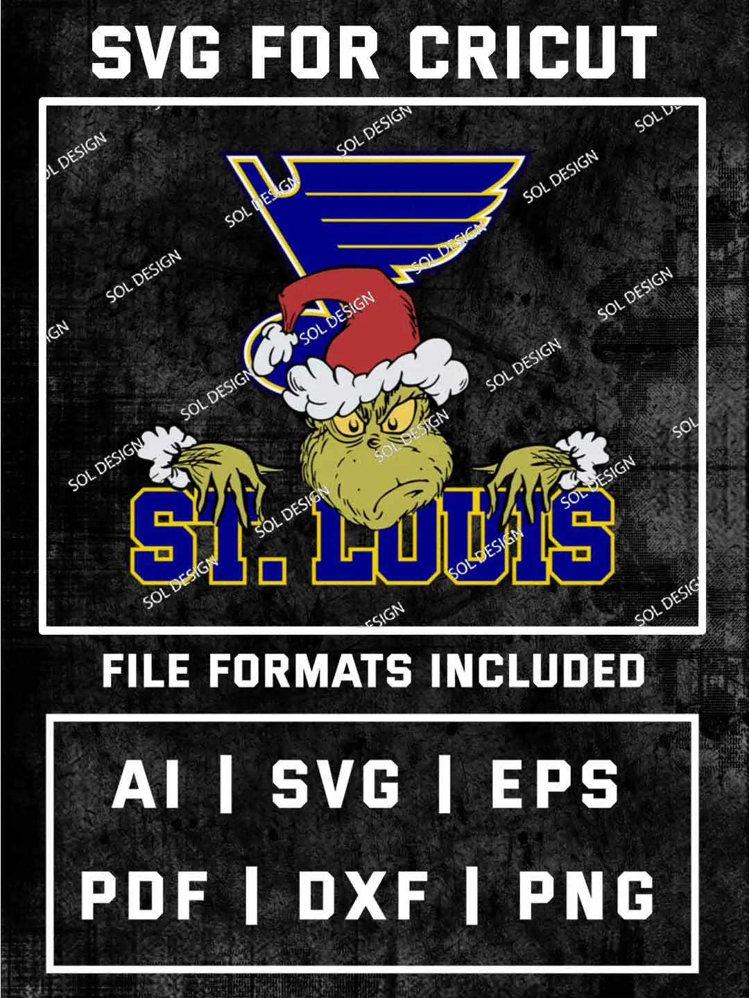 Grinch St. Louis Blues SVG, NHL Logo SVG Design, NHL St. Louis Blues SVG, NHL Blues Cricut, Christmas Svg, Grinch svg, Digital Download