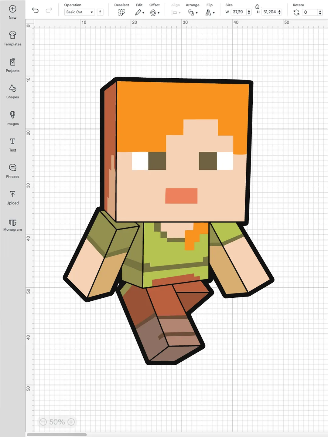 Iconic Alex Minecraft Character SVG for the 'Game-Obsessed' Crafty Girl