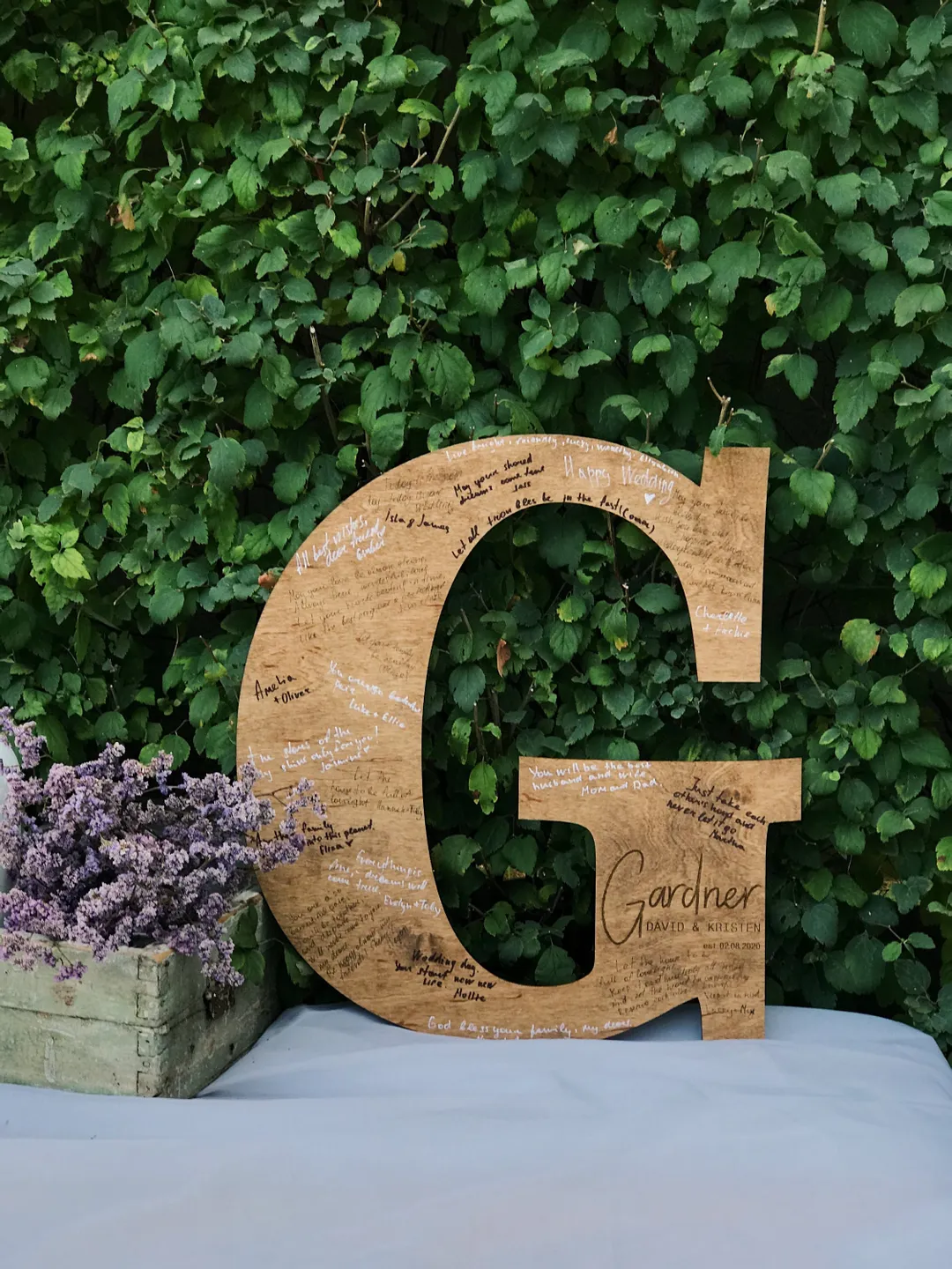 Letter Guest Book for Wedding, Alternative Guest Book, Custom Family Name, Wooden Engagement Sign