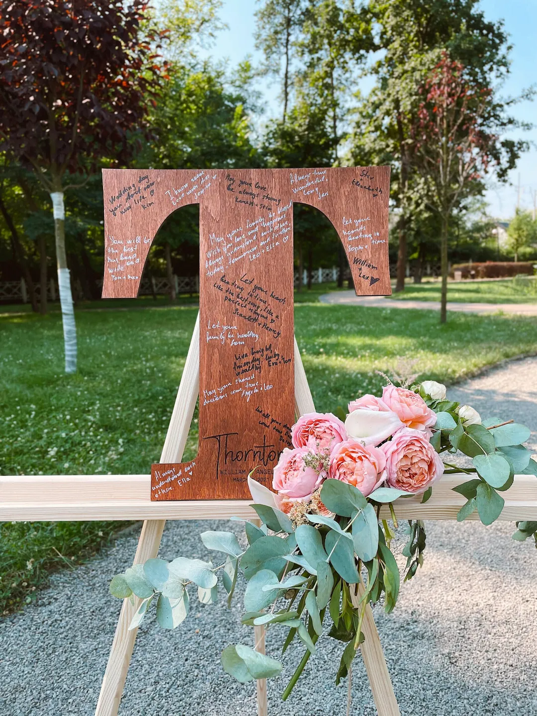 Alternative Guest Book for Wedding, Wooden Letter Sign, Custom Last Name