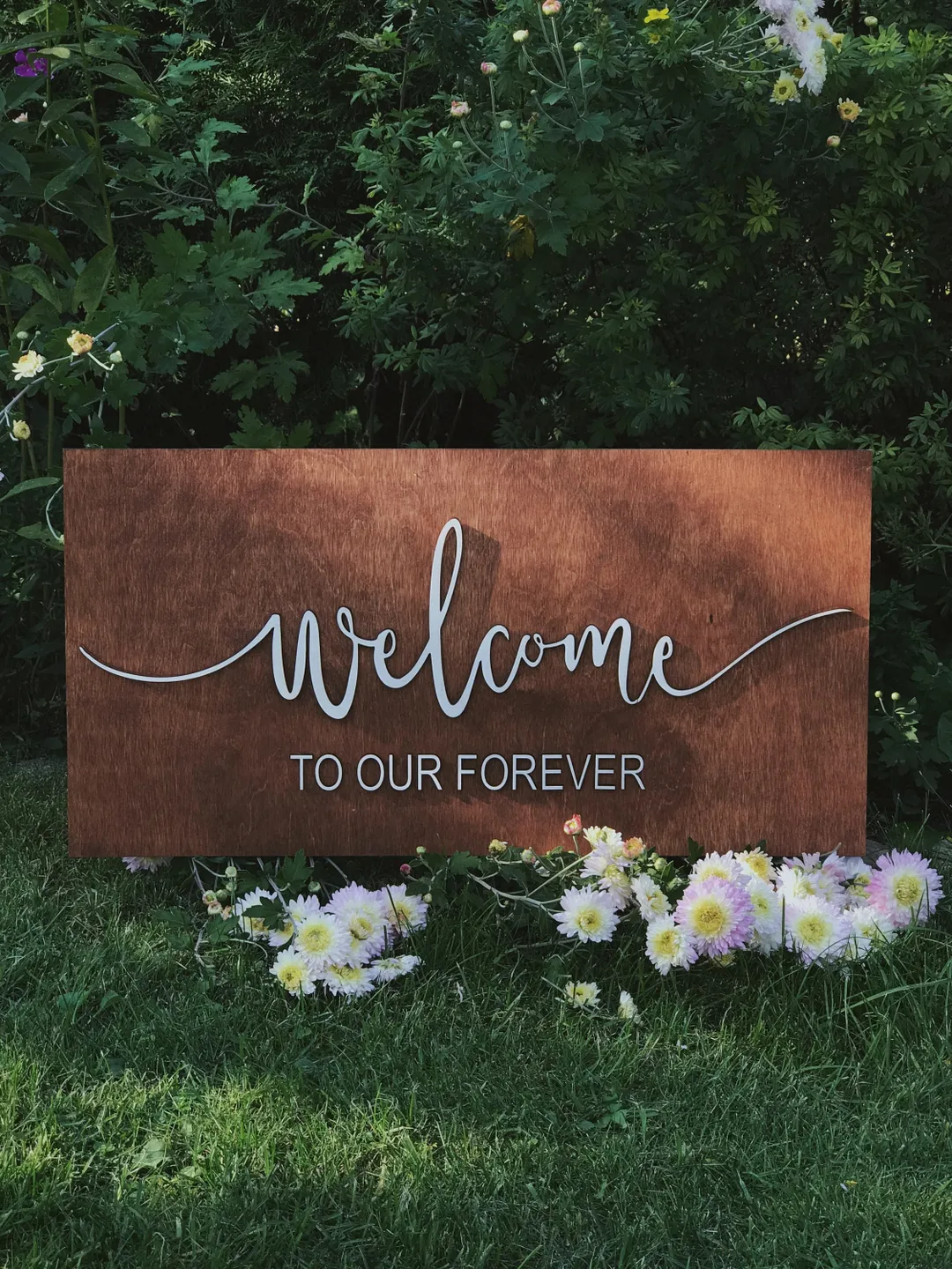 Modern Wedding Welcome Sign, Personalized Rustic Wooden Decor, Autumn Wedding Reception Sign