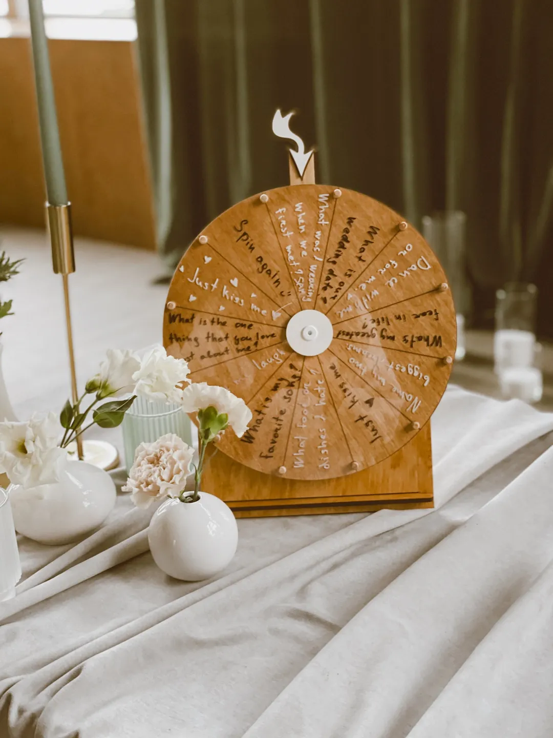 Wedding & Family Game, Dry Erase Spinning Wheel, Personalized Gift