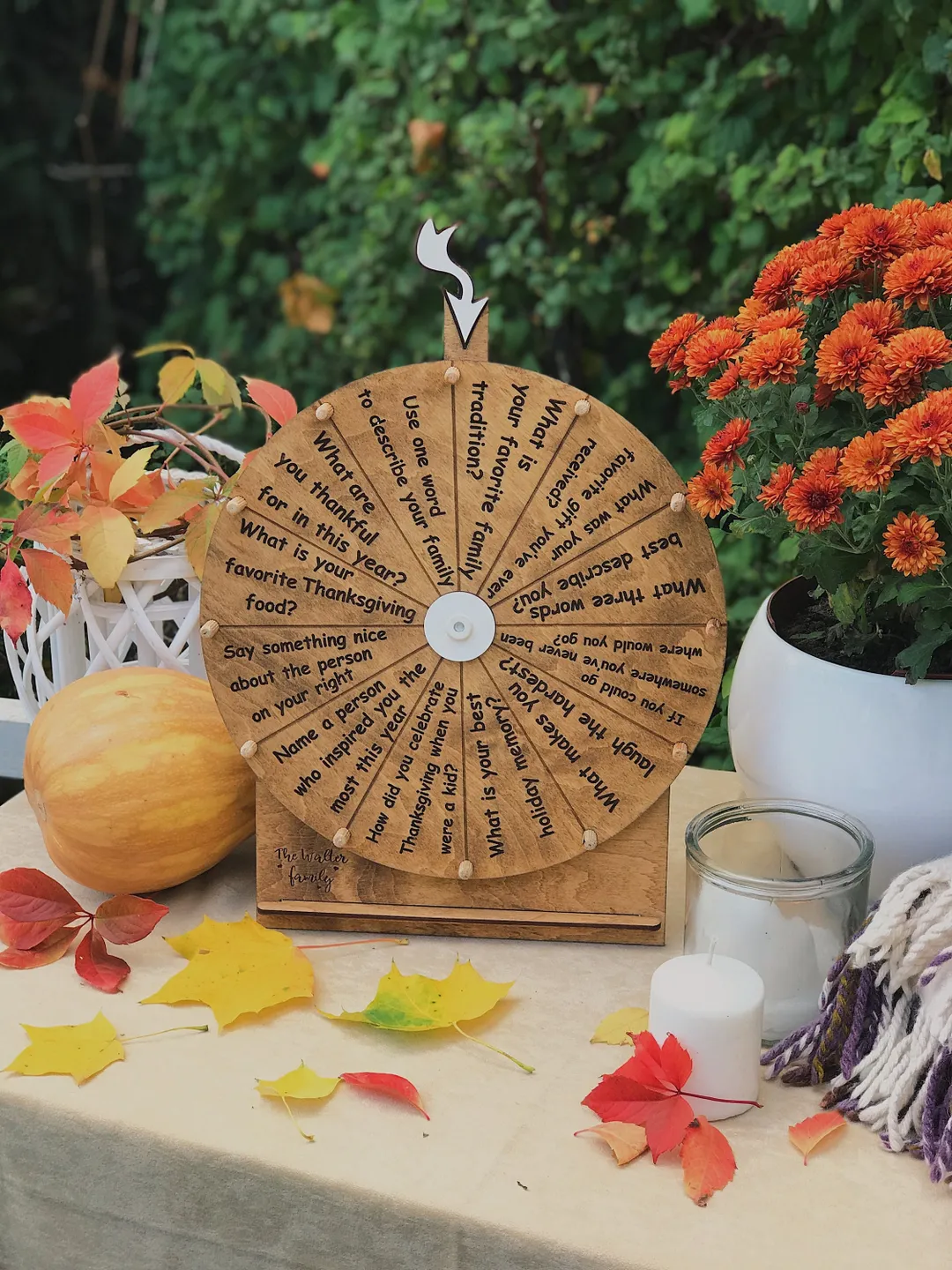 Dry Erase Family Custom Game, Thanksgiving Party Spin the Wheel Game, Housewarming Gift