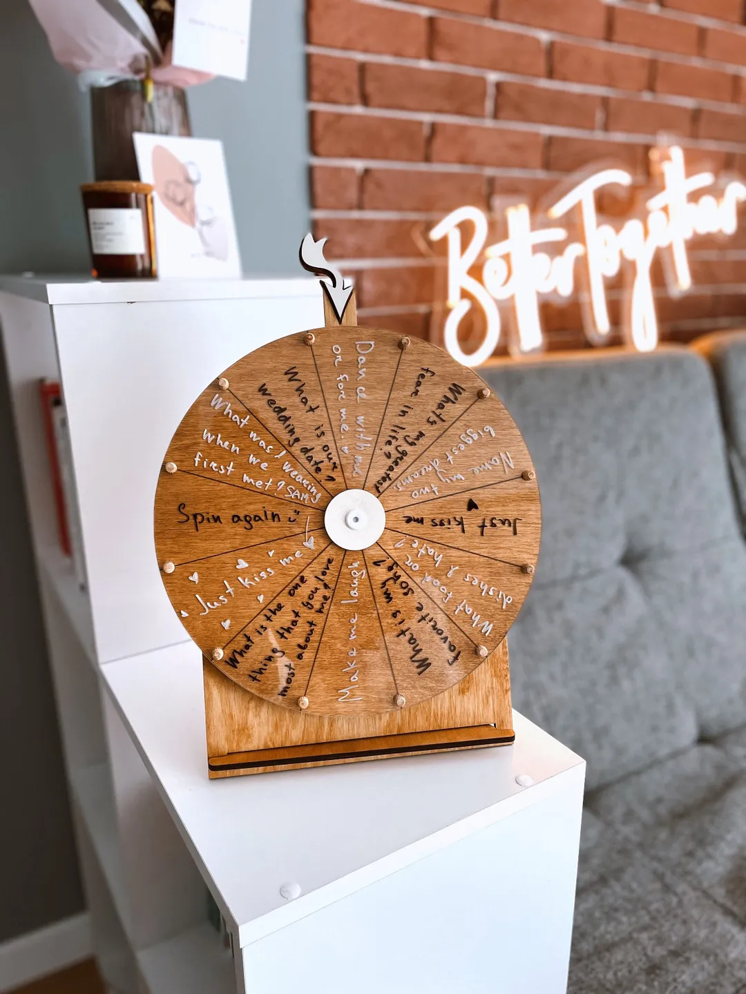 Dry Erase Spin the Wheel Family Game, Thanksgiving Fun Activity For Couples & Guests, Bucket List Game