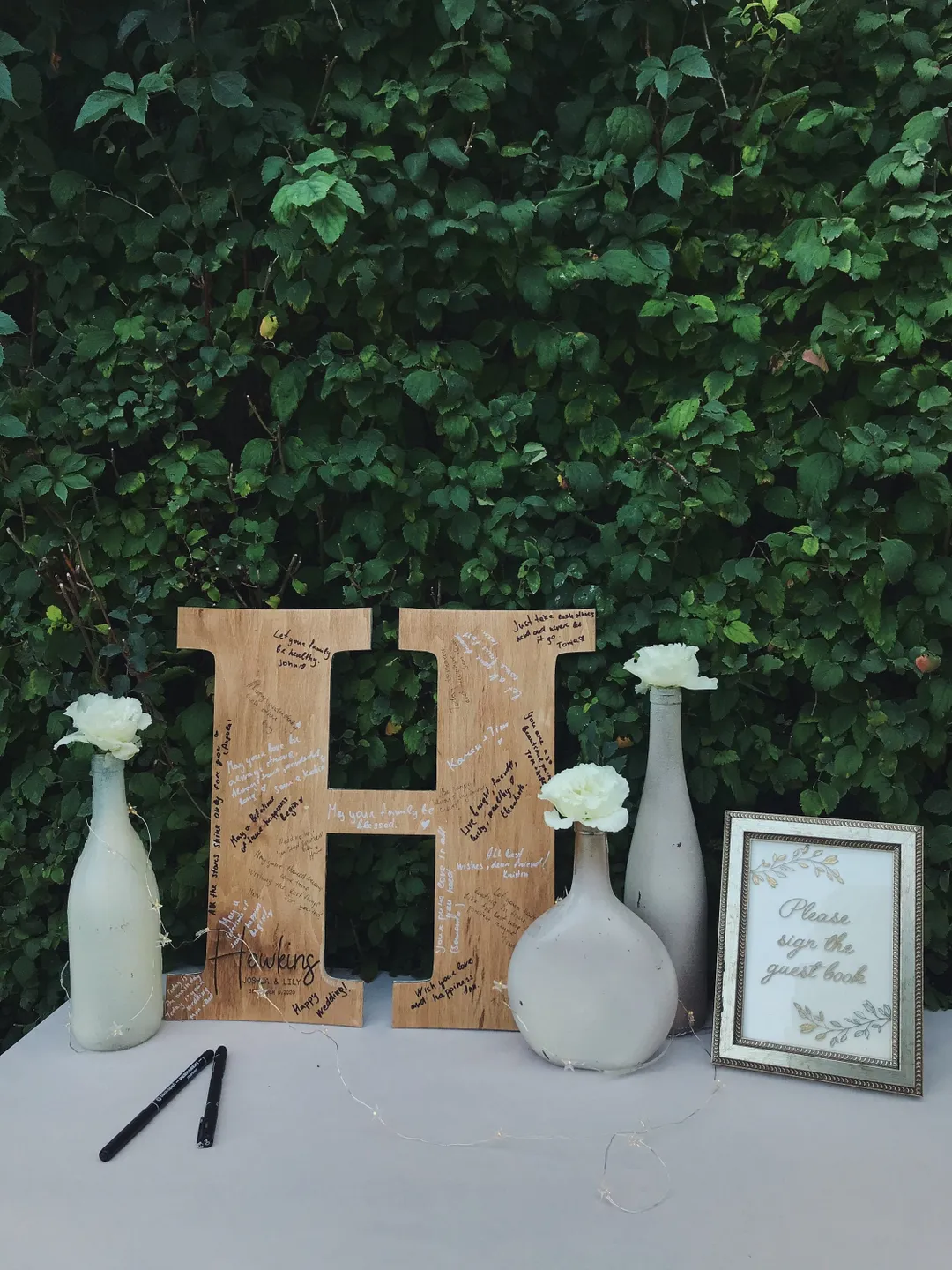 Letter Guest Book Alternative for Wedding, Custom Family Name, Wooden Reception Sign