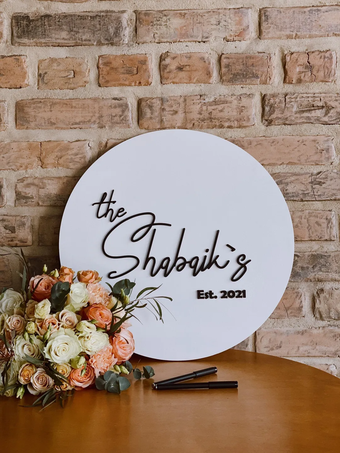 Wedding Welcome Sign, Round Wedding Guest Book Alternative, Modern Wedding Sign