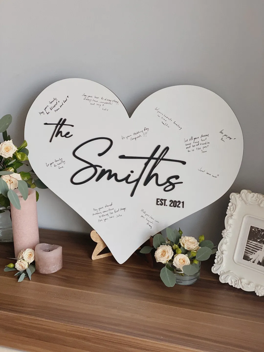 Wedding Guest Book Alternative Heart, Wedding Welcome Sign, Minimalist Wedding Décor
