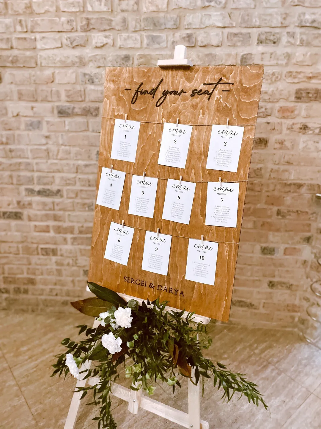 Wooden Seating Chart, Wedding Table Seating Board, Custom Engraving Sign