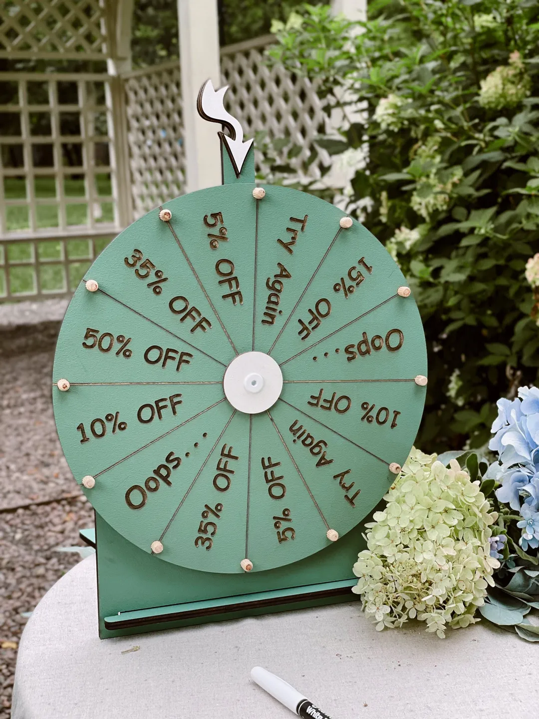 Discount/Prize Spin to Win Wheel Lottery for Business, Custom Engraving Party Game for Guests