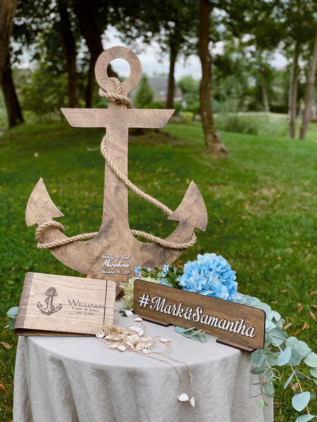 Wedding Set, Anchor Guest Book, Beach, Tropical, Seaside Wedding Decor, Nautical Party Decorations Set