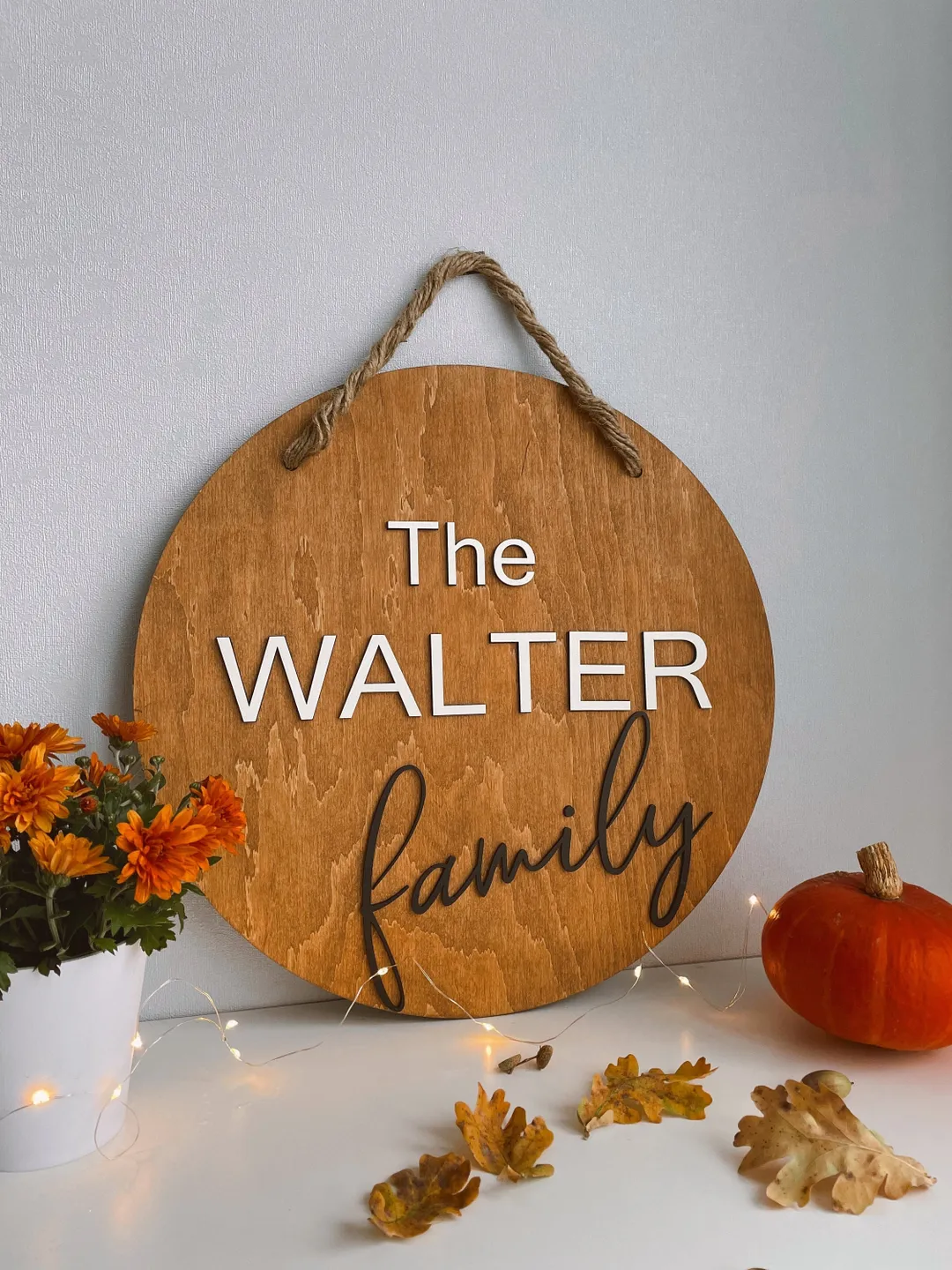 Welcome To Our Home Last Name Wood Sign, Wall Hanging Decor, Housewarming Thanksgiving Gift