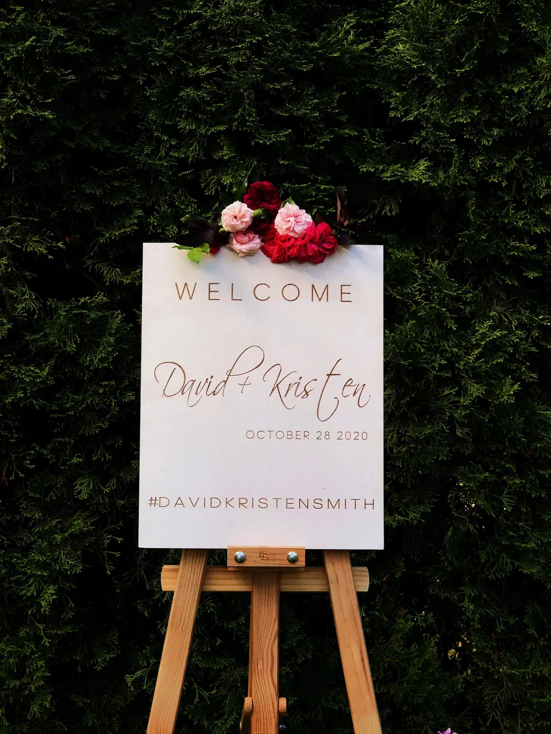 Wooden Wedding Welcome Sign, Custom Engraved Wedding Hashtag, Rustic Engagement Décor