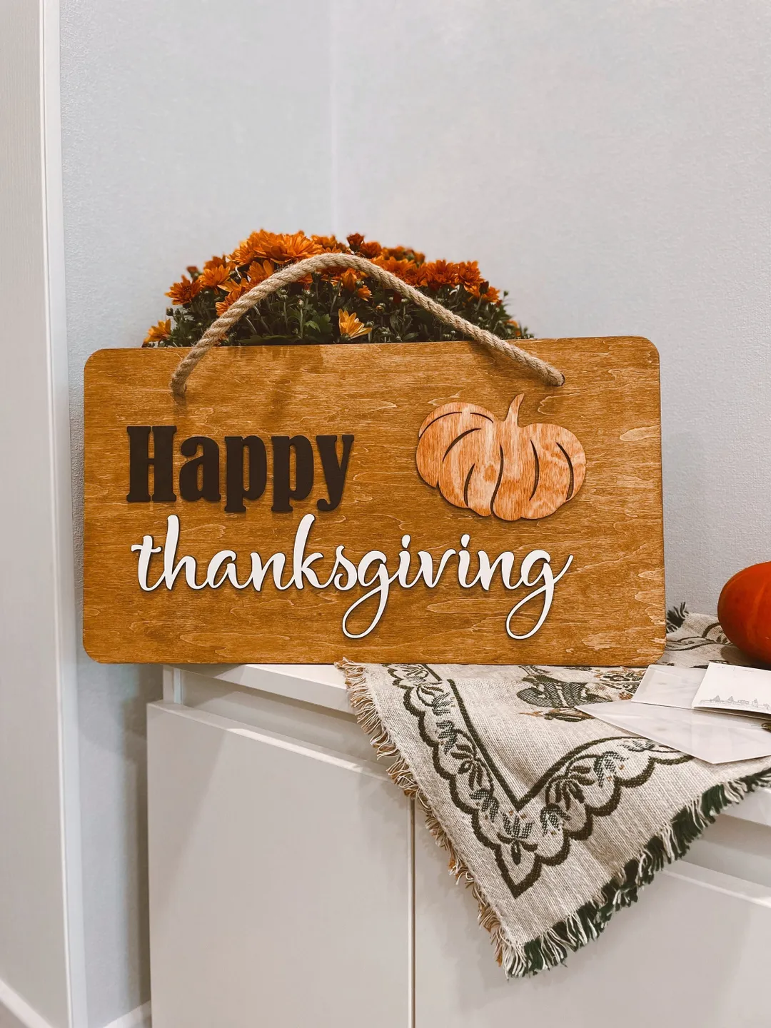 Pumpkin Wall Décor, Cottagecore Door Sign, Thanksgiving Wall Hanging, Aesthetic Room Décor