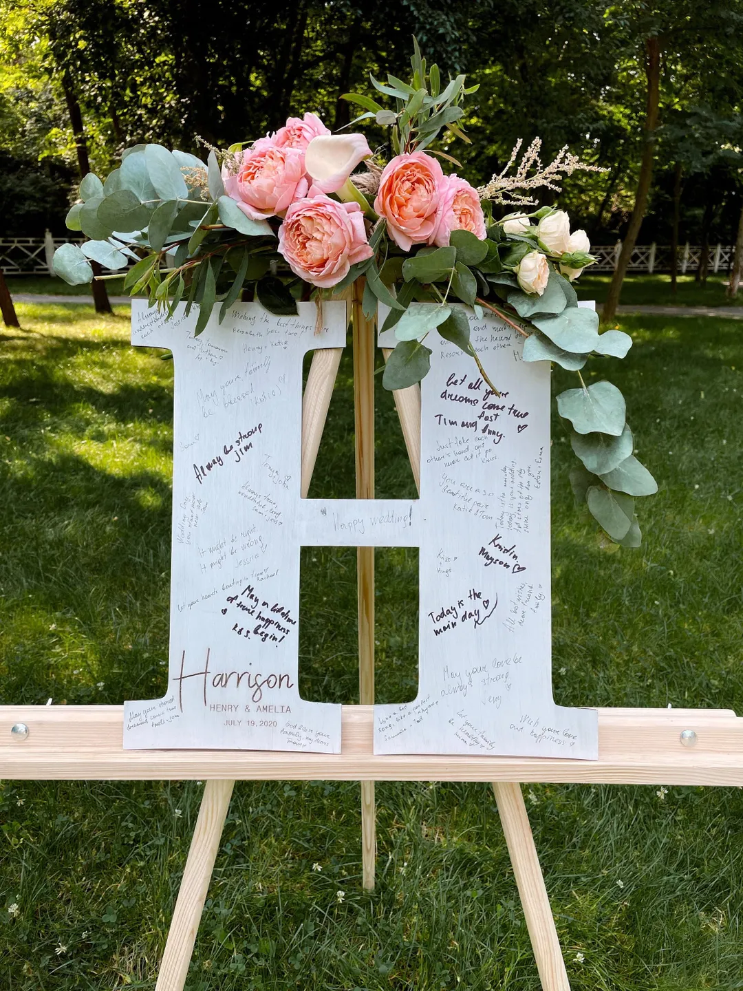 Personalized Letter Guest Book for Wedding, Wooden Wedding Sign, Guestbook Alternative