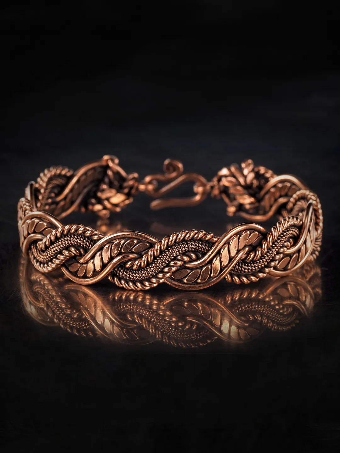 Woven copper wire bracelet Antique style handcrafted copper jewelry Unique gift