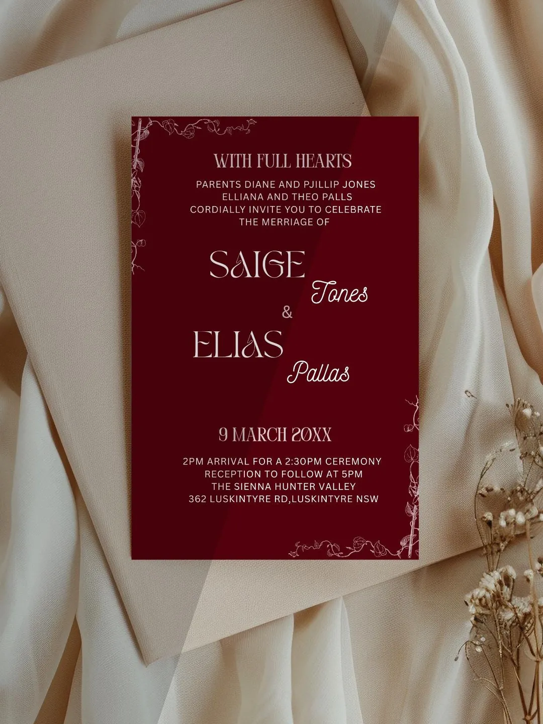 Stylish Trifold Wedding Invitation | Acrylic & Gatefold Designs | Wedding Invitation SVG