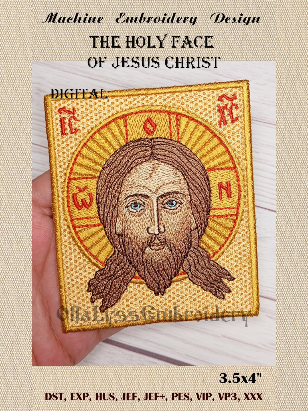The Holy Face of Jesus embroidery design