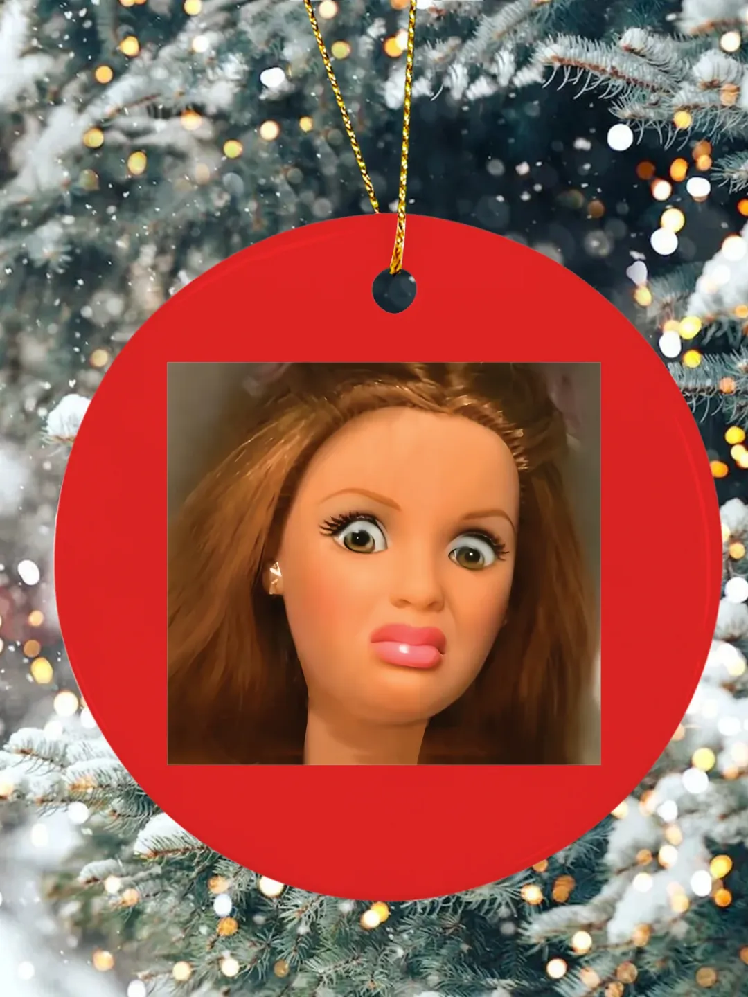Y2K Christmas Ceramic Ornament
