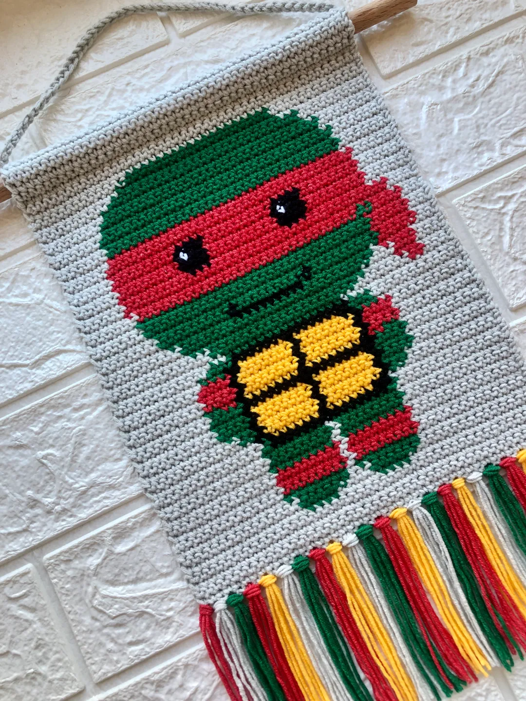 Crochet Ninja Turtle Wall Hanging Decor Pattern PDF