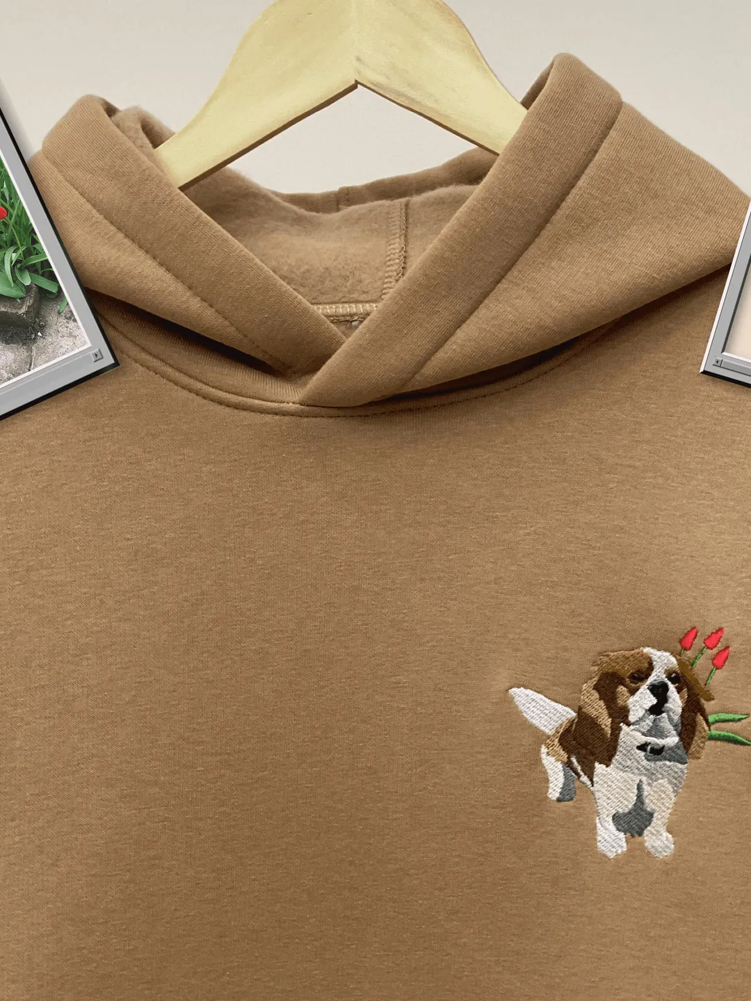 Embroidered Pet Dog Hoodie Embroidery Cat Portrait by Photo Crewneck Sweatshirt Clothes Item Custom Gift