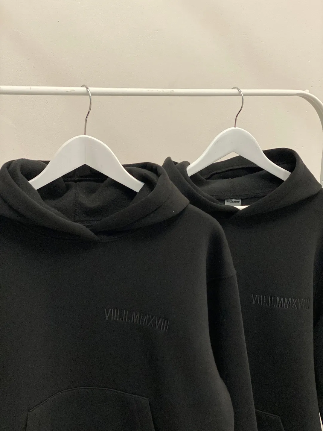 Embroidered Roman Date Hoodies Couple Sweatshirts Anniversary Matching Items Gift for Her and Him