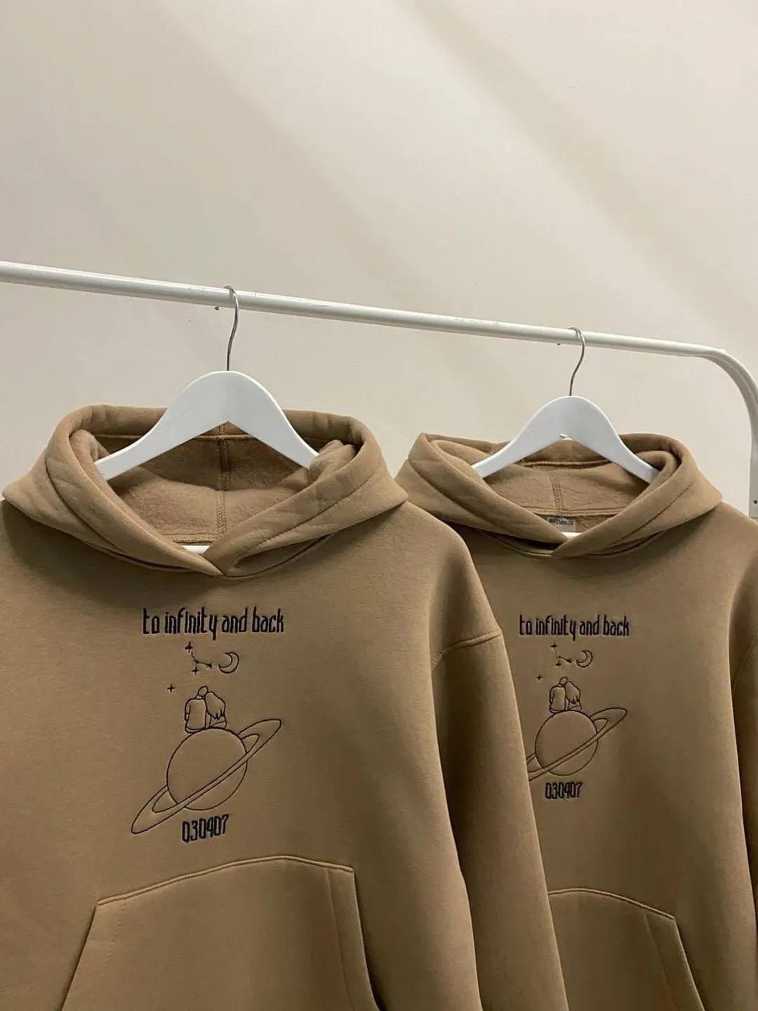 Embroidered Anniversary Date Hoodies Couple Custom Sweatshirts Matching Clothes Gift for Her and Him