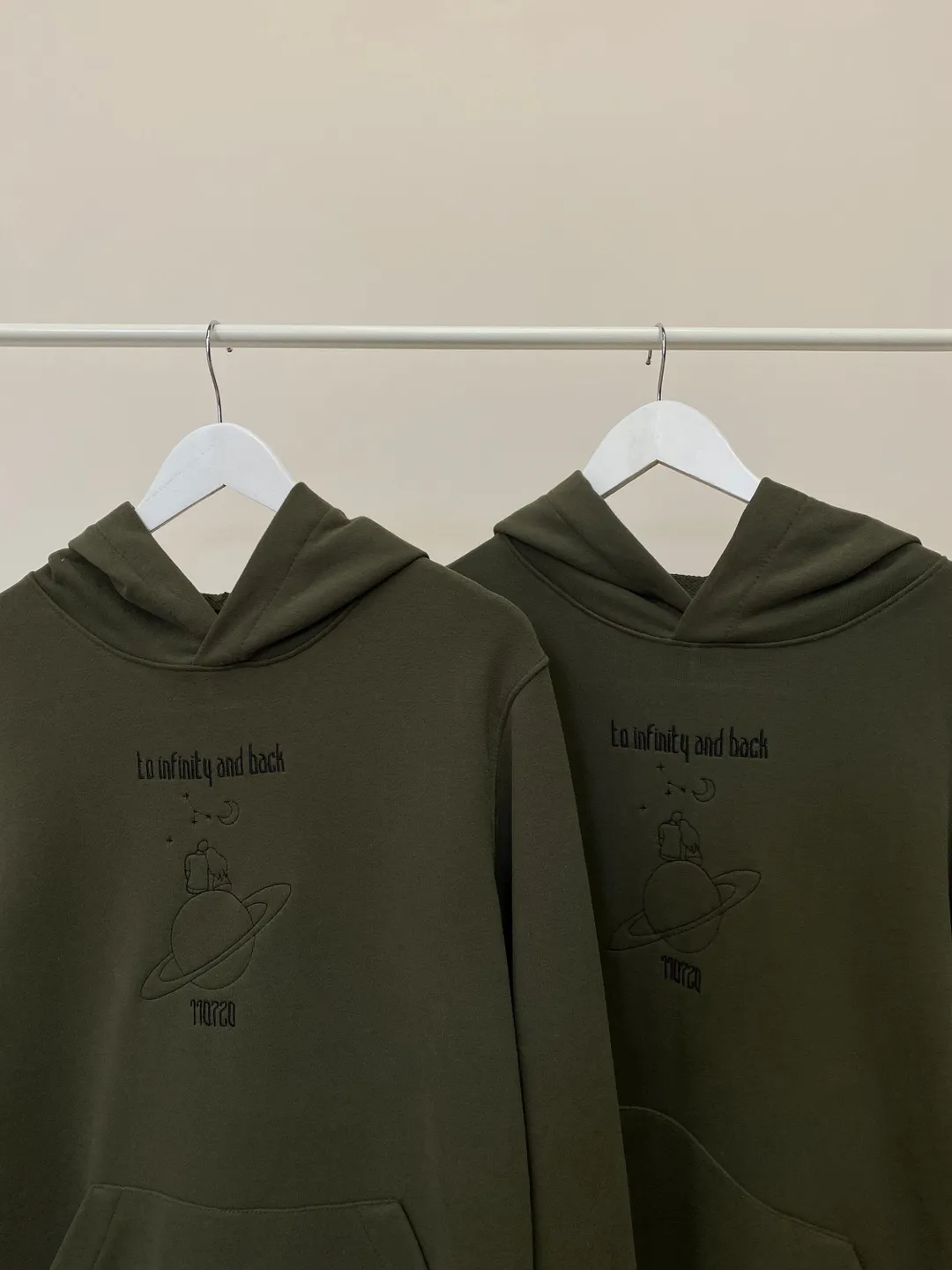 Embroidered Anniversary Date Hoodies Couple Sweatshirts Custom Matching T-shirts Gift for Her and Him