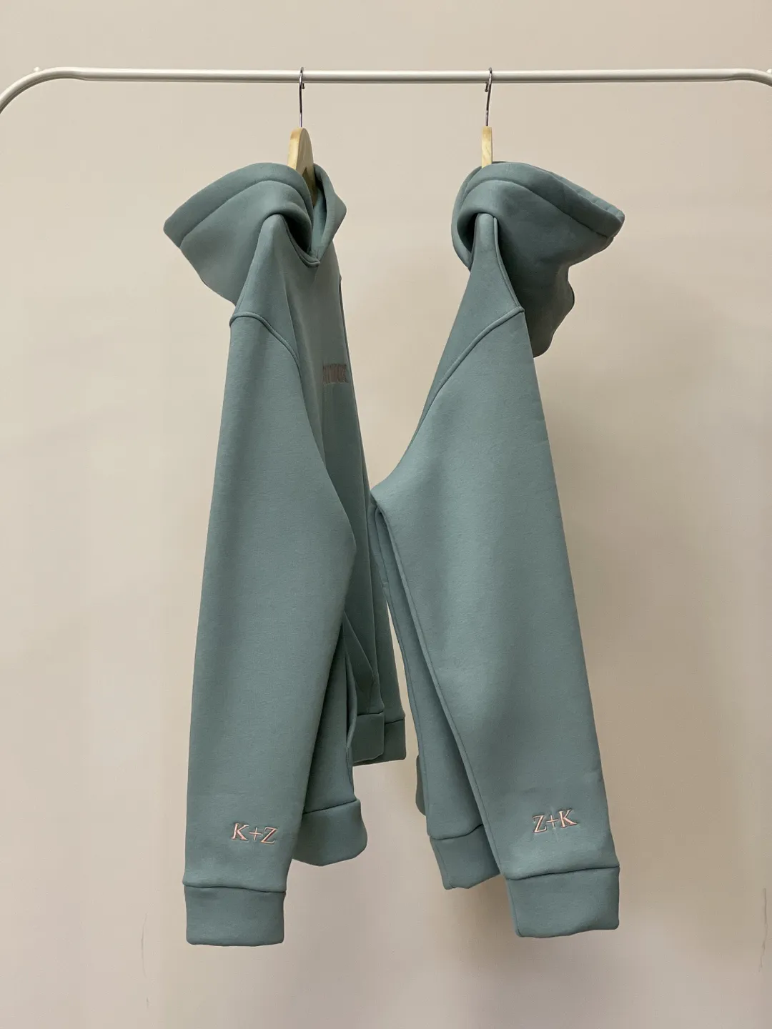 Custom Embroidered Hoodies with Initials on the Sleeve Roman Numeral Date or Cartoon Pic Couple Sweatshirts Anniversary Gift for Her and Him