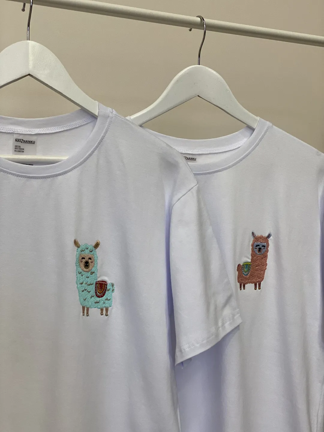 Couple Cartoon Llamas Embroidered Alpacas Hoodies Anniversary Sweatshirts T-shirts for Gift