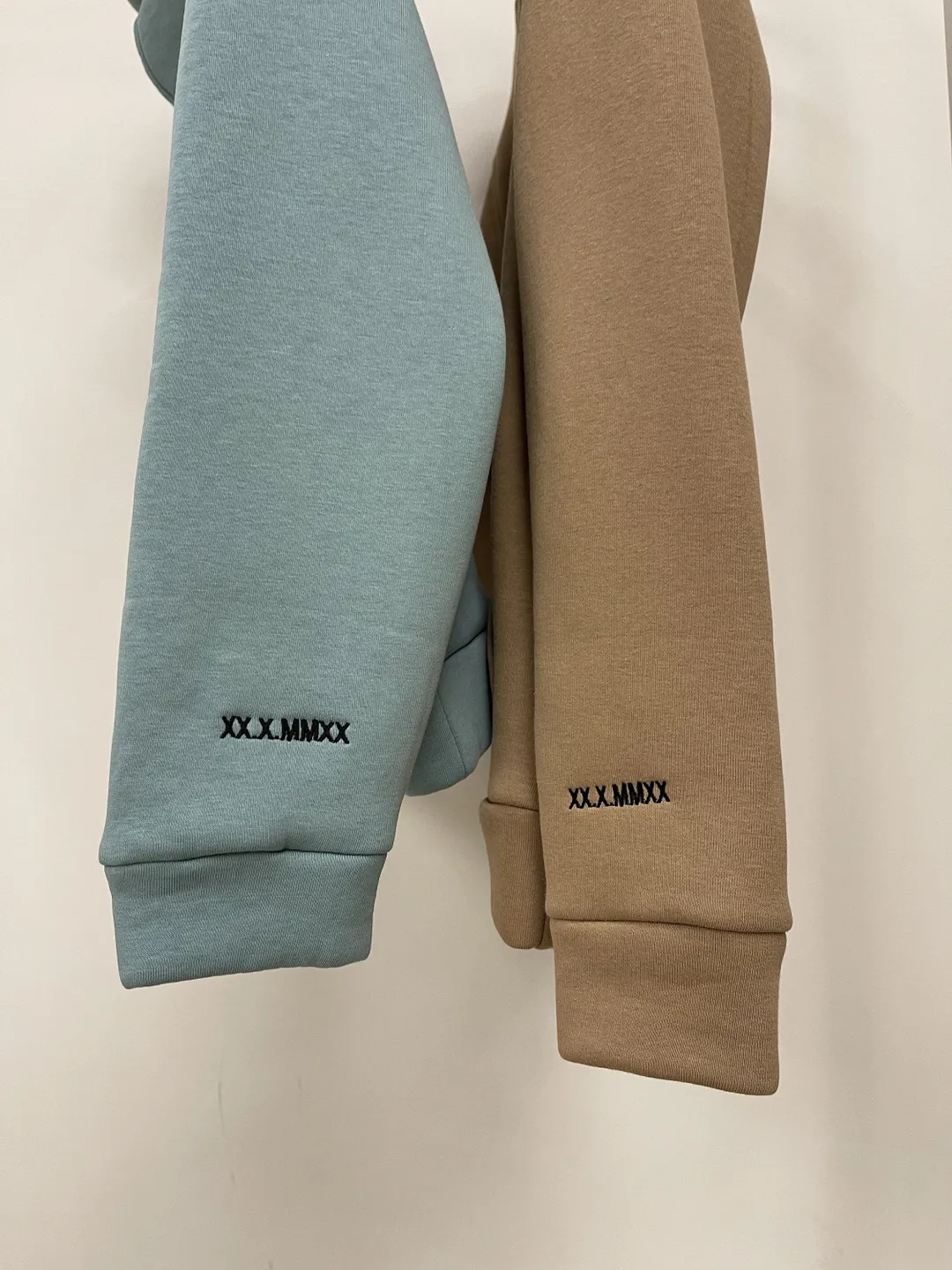 Embroidered Hoodies with Custom Roman Date/Initials on the Sleeve or Cartoon Couple Sweatshirts Anniversary Gift for Her and Him