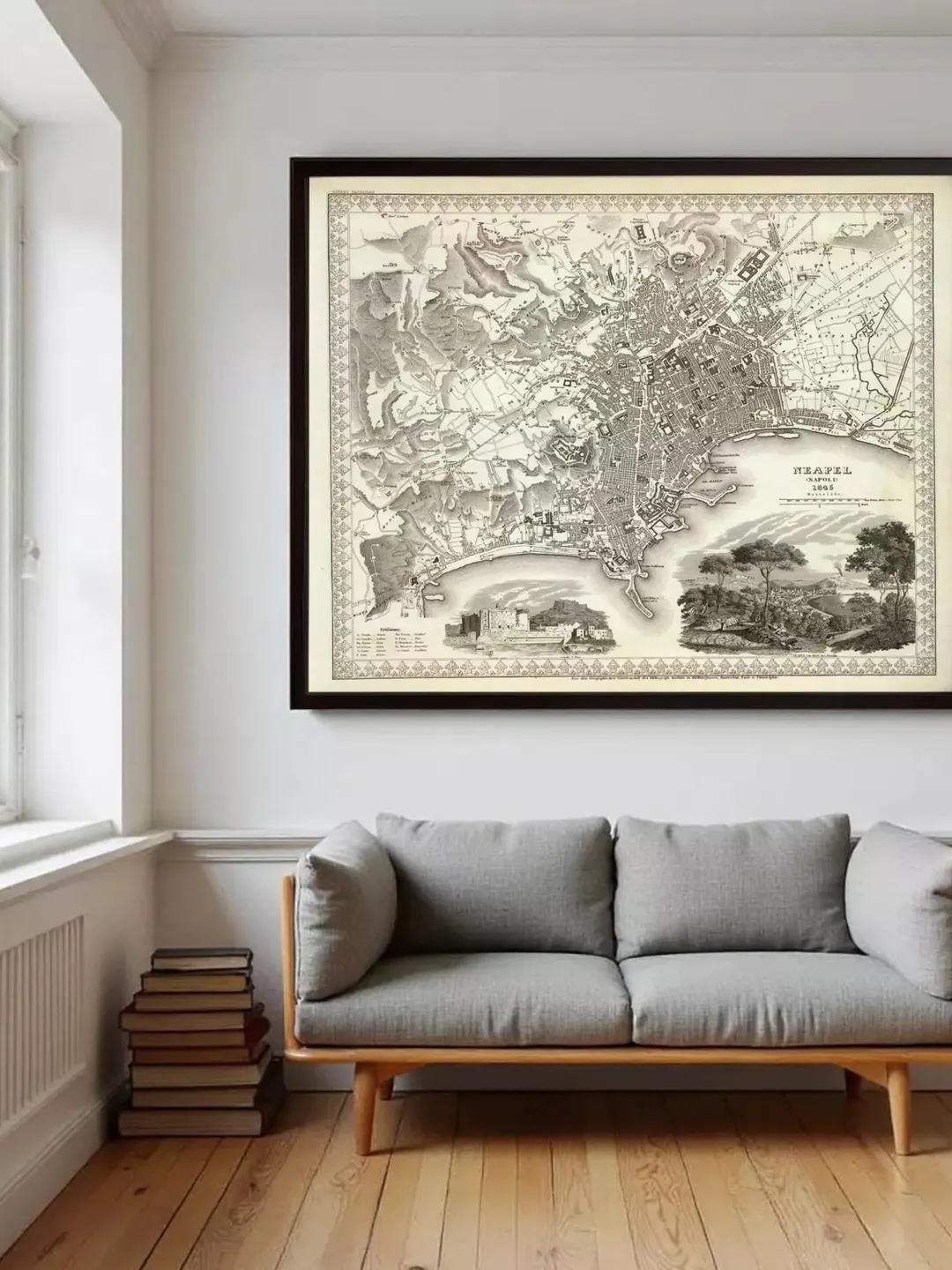 Naples Italy Vintage Map Print | 1845 Napoli City Plan