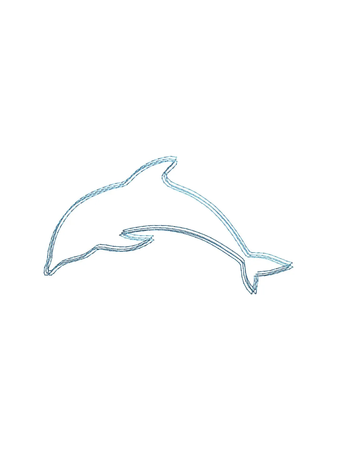 Dolphin scribble stitch embroidery design,Dolphin embroidery design,Fun embroidery design,INSTANT DOWNLOAD-1388