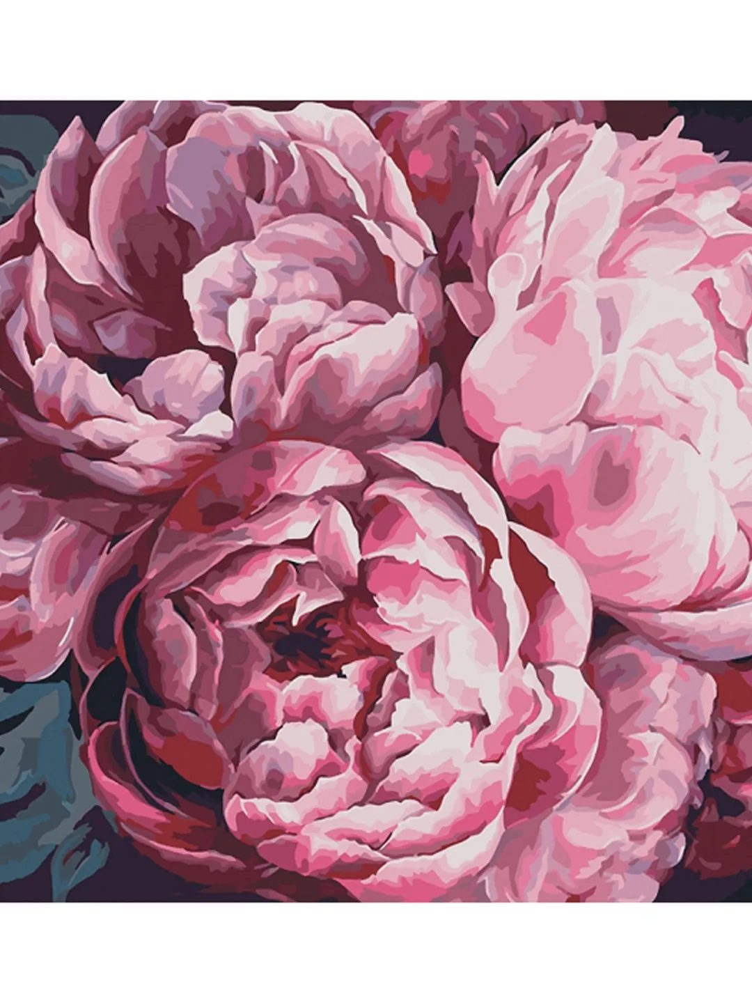 Floral Paint by number kit Peony Bouquet, Flowers Purple Peonies Painting by numbers kit Adults Framed Canvas ❰ Housewarming gift ❱