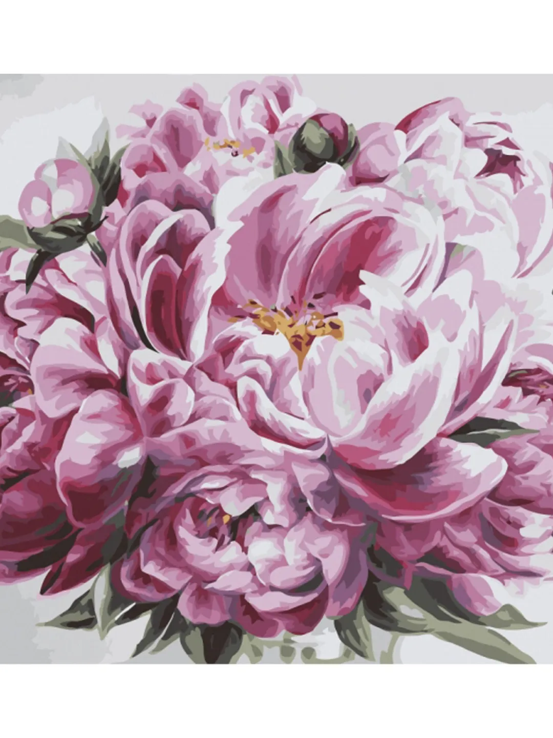 Flower Peony Paint by number kit Adult, Floral Painting by numbers Framed On Canvas ❰ Housewarming gift ❱
