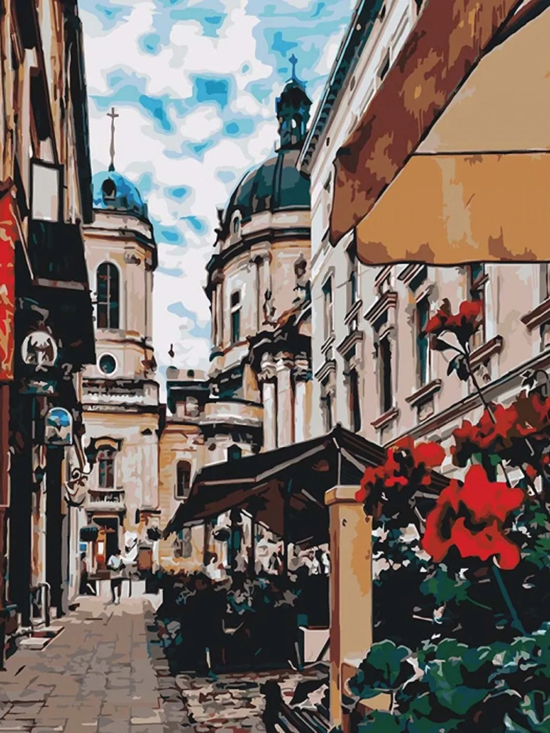 Magic Lviv Paint by number kits, Painting Set Lvov With Frame, Picture For Adults On Canvas ❰ Bestseller Ukraine ❱