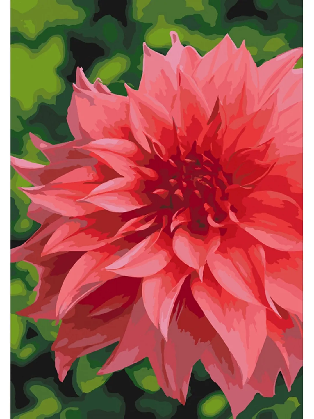 Floral Paint by number kit Adult, Dahlia Painting kit Flower With Frame On Canvas ❰ Gifts for Her ❱