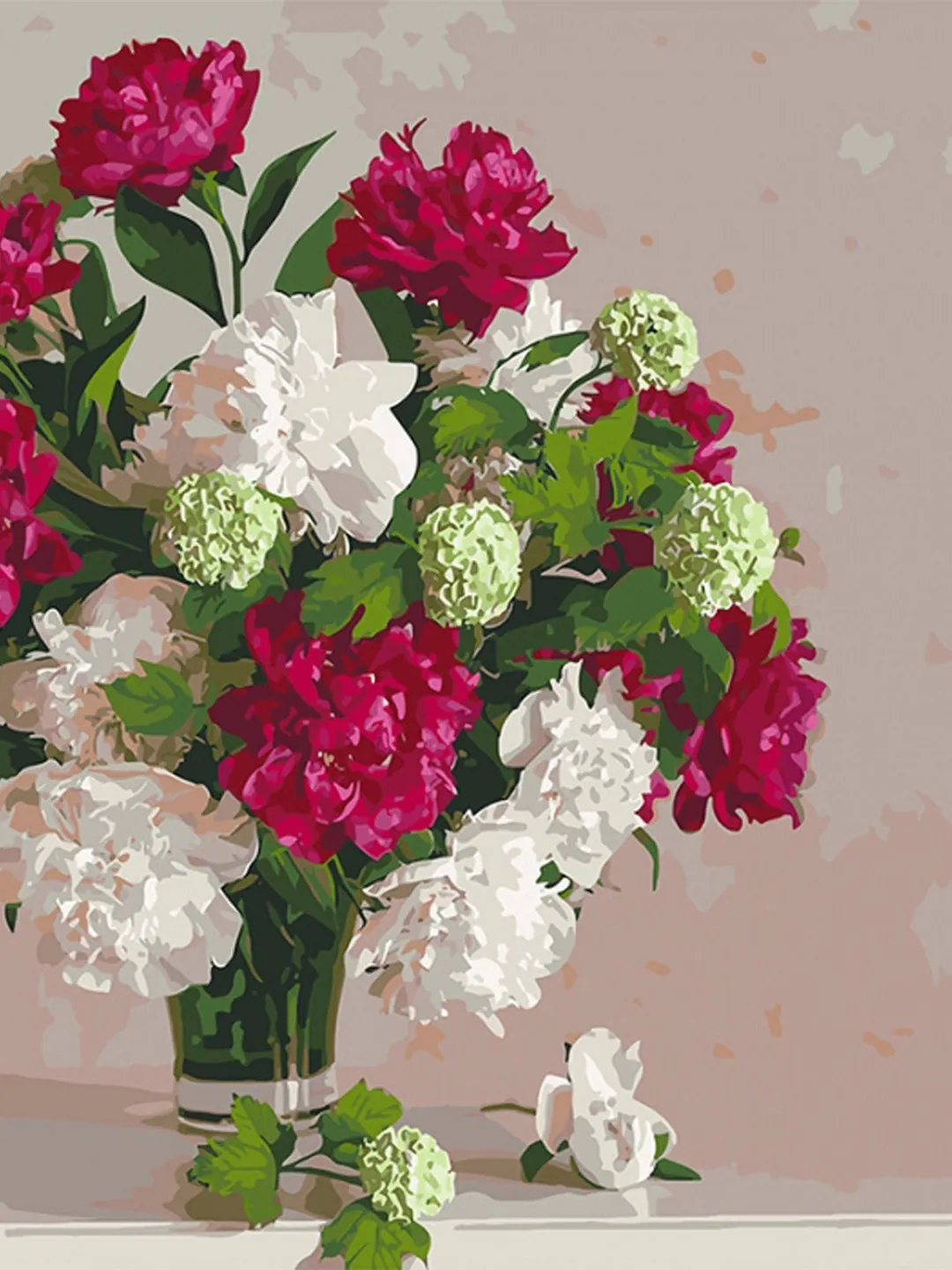 Peony Paint by number kit Adult, Floral Painting by numbers Flowers Framed On Canvas