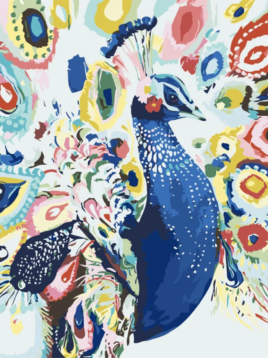 Peacock Paint by number kit Adult, Bird Painting set Peafowl Tail With ...