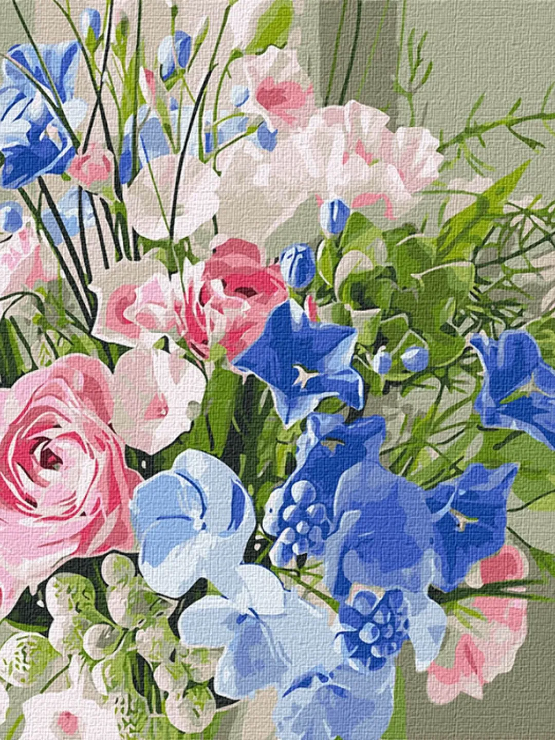 Meadow Flowers Paint by number kits Adult, Floral Painting by numbers set With Frame On Canvas