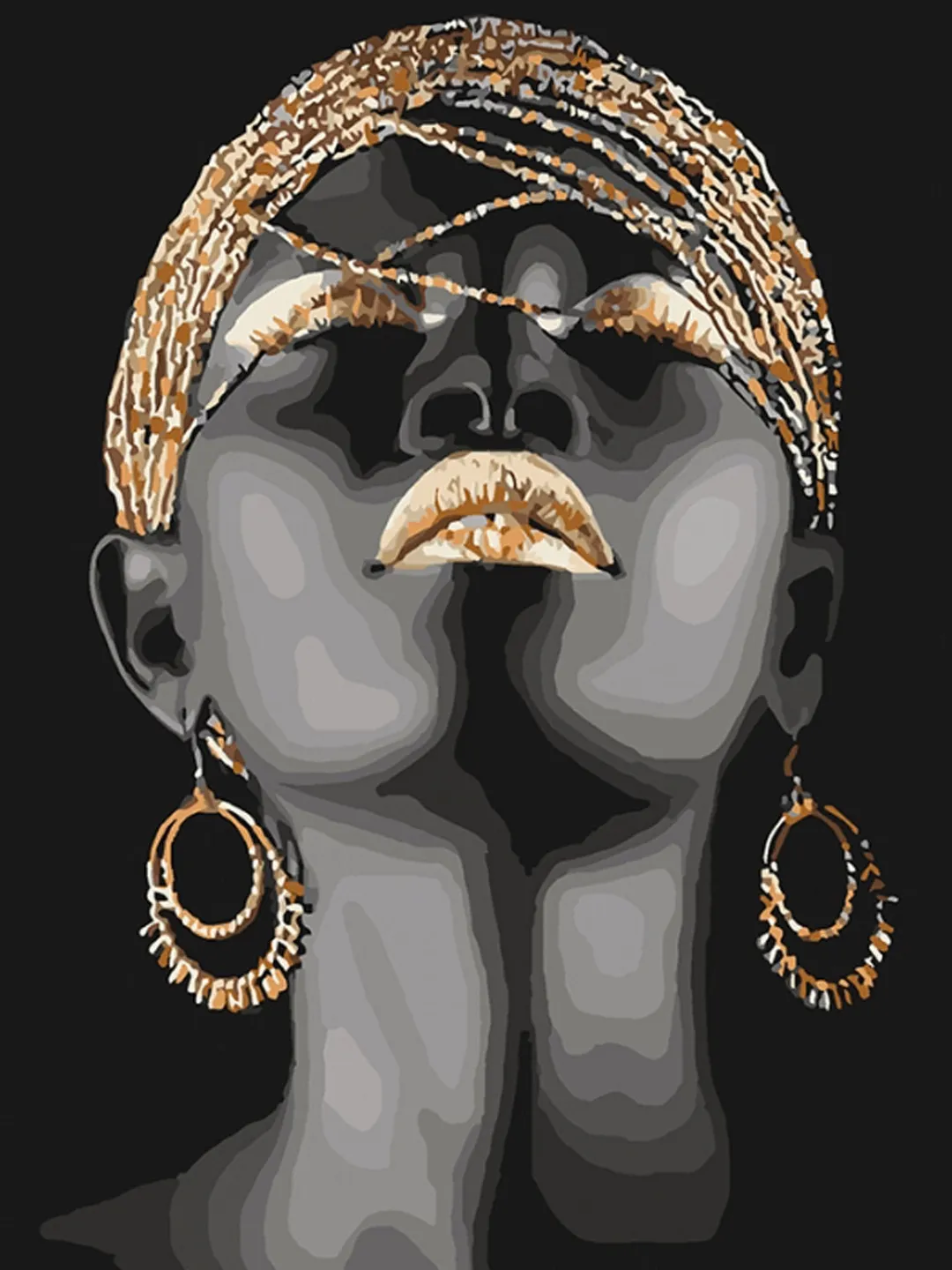 African Woman Paint by number kit Adult Coloring Black Girl Painting by numbers Wall Art On Canvas Framed