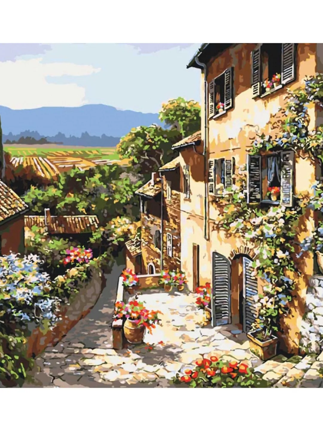 Italy Paint by numbers kit Adult, Tuscany Painting by number set, Picture With Frame On Canvas