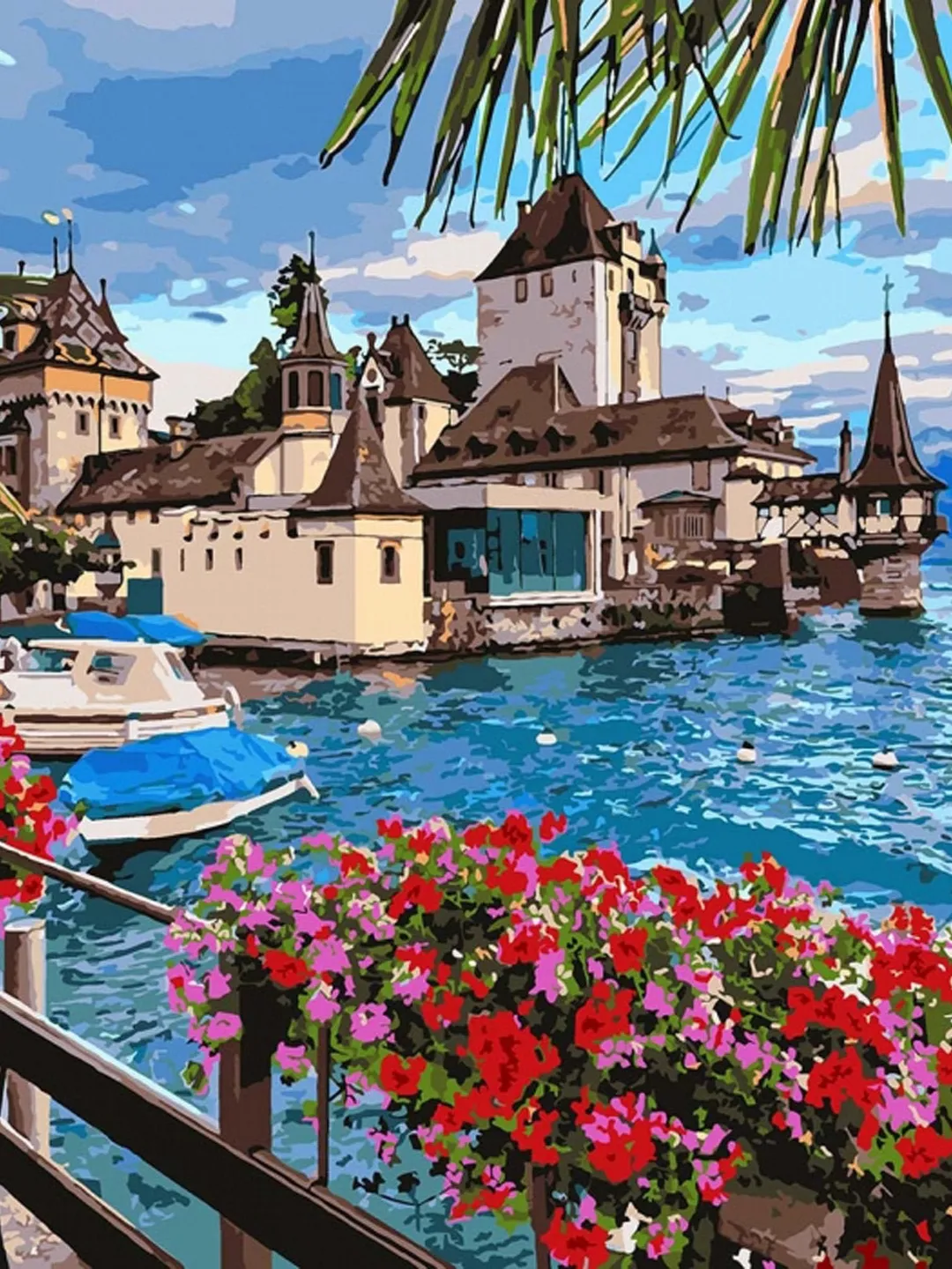 Landscape painting by number Adult, Seaside Painting by numbers Framed Canvas