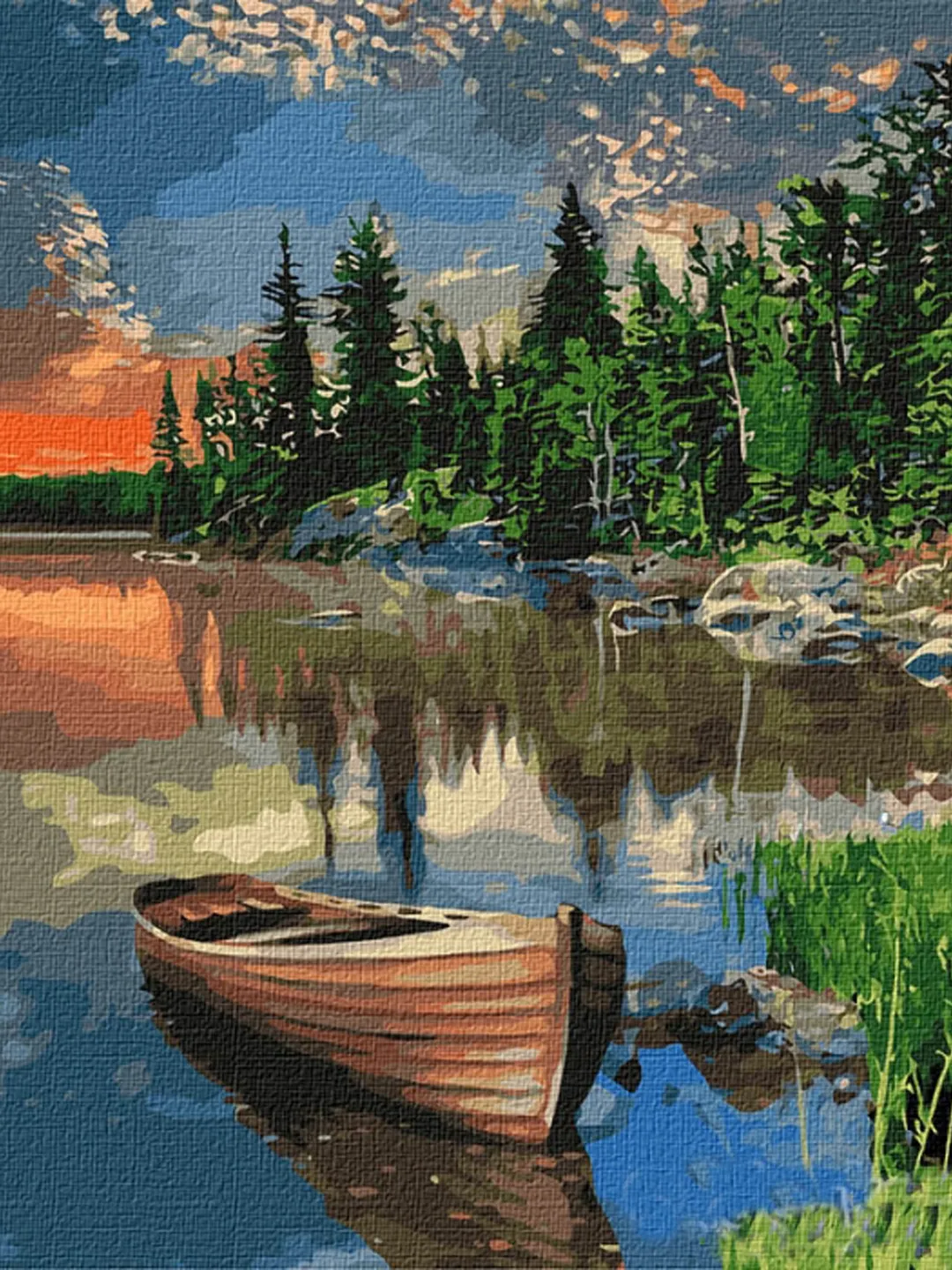 Boats Paint by number kit Adult, Landscape Painting by numbers Framed On Canvas