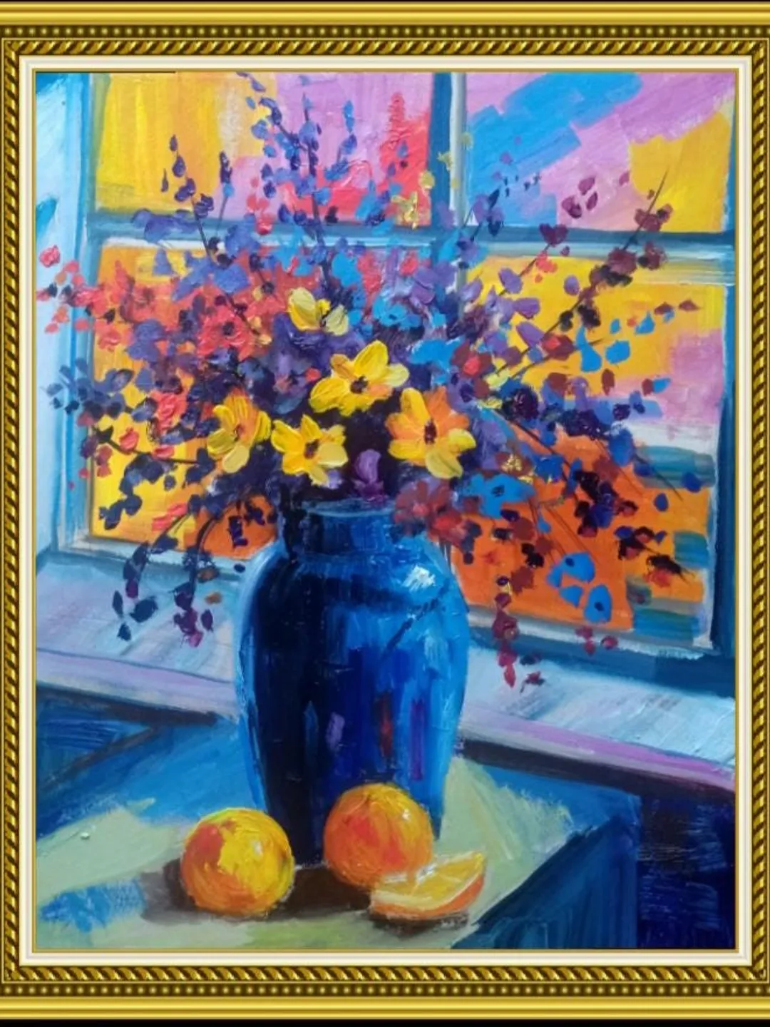 Original Watermelon Oil Painting: Summer Fruit Still Life Art