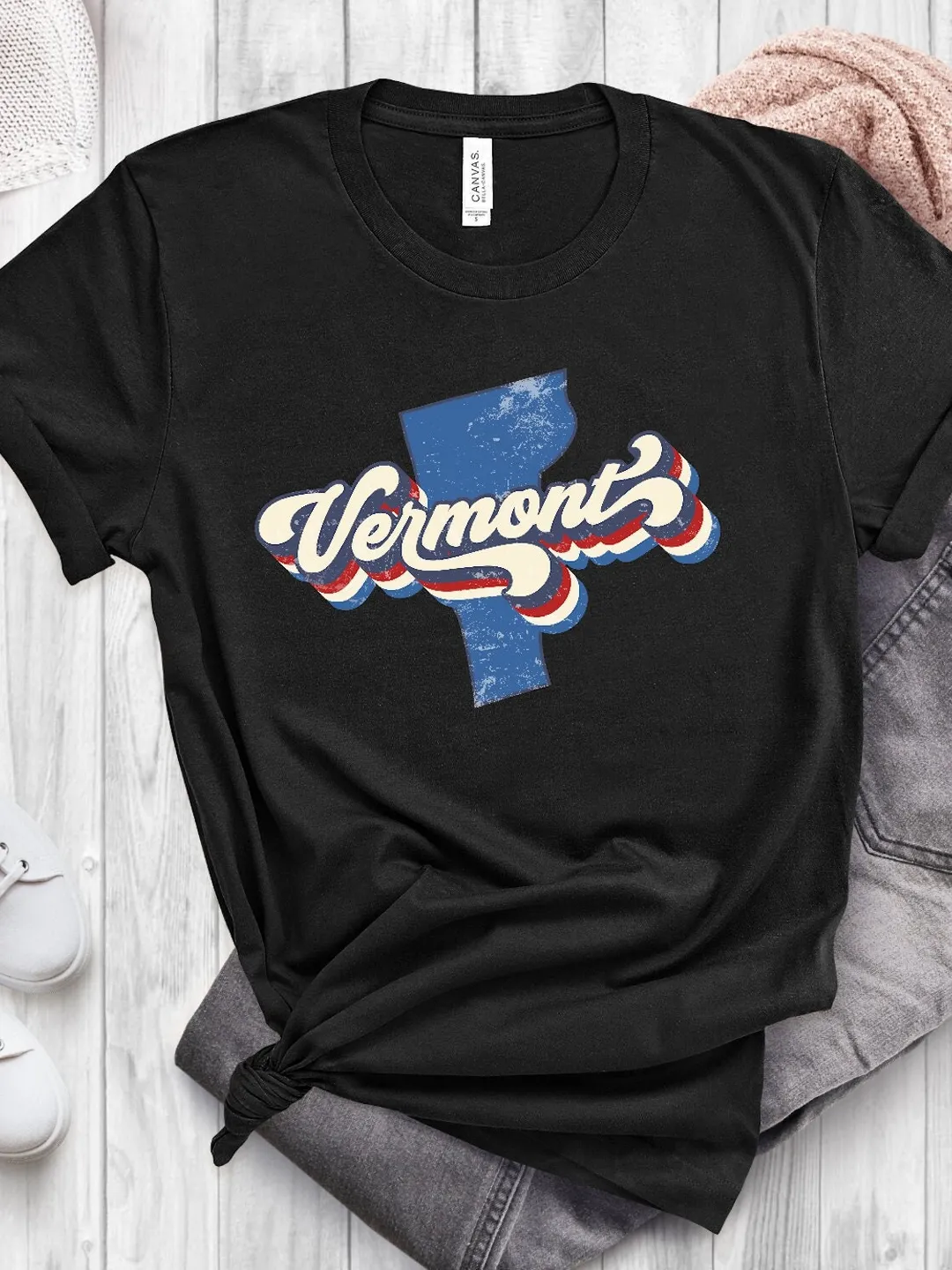 Vermont Fan Shirt: Vintage Style - Softt Cotton Blend
