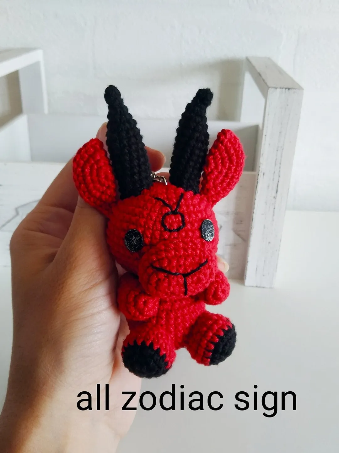 Zodiac baphomet plush keychain, baphomet statue, creepy plush, satanic keychain, goth plush,  keychain baphomet with any zodiac sign