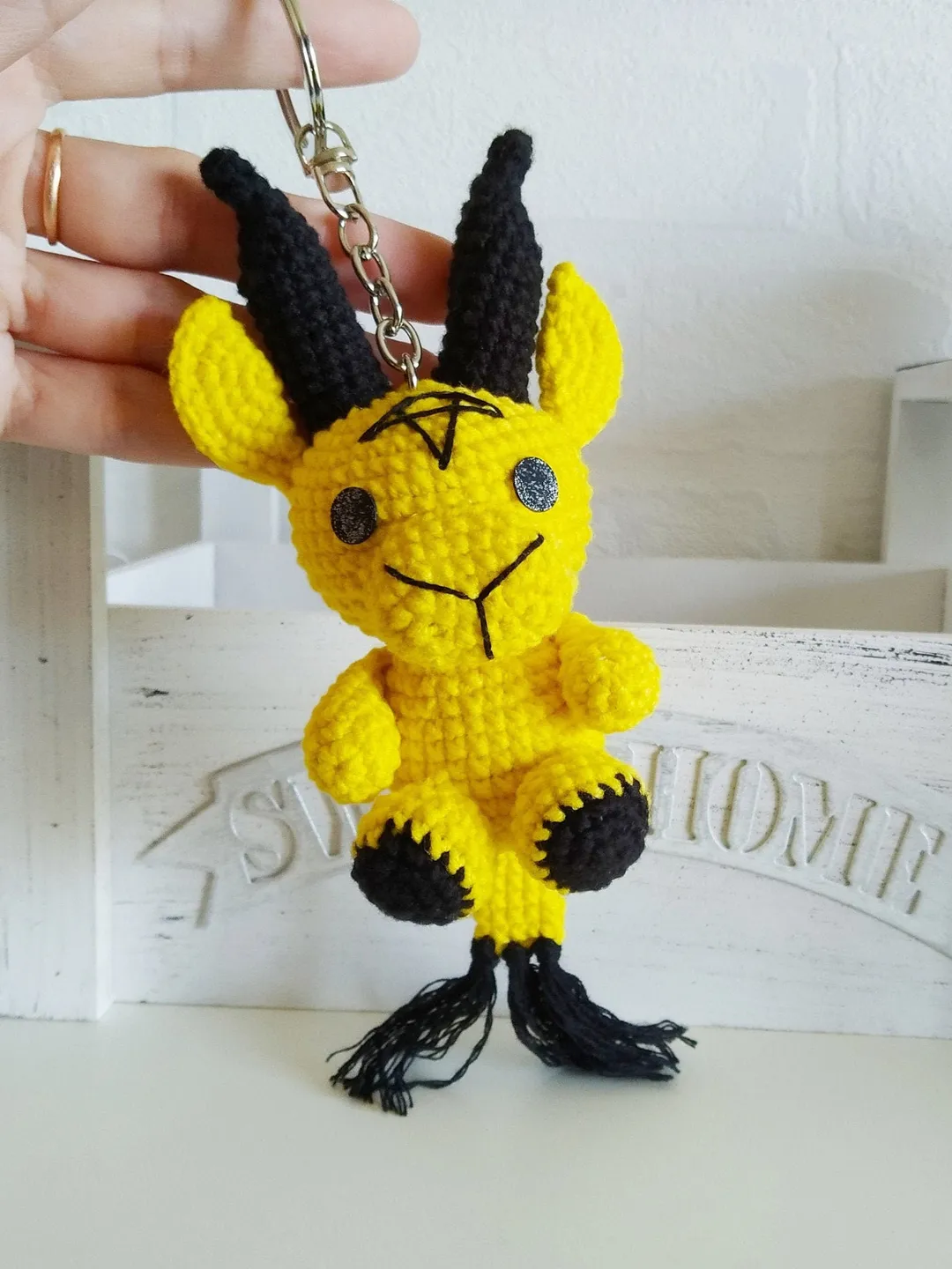 Baphomet plush, baphomet ornament, baphomet keychain, cute baphomet, creepy plush, baphomet statue, weird keychain, demon plush